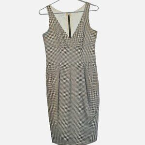 DRIES VAN NOTEN black & white check silk dress size 38 (small)